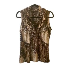 Milano sleeveless ruffled blouse size medium